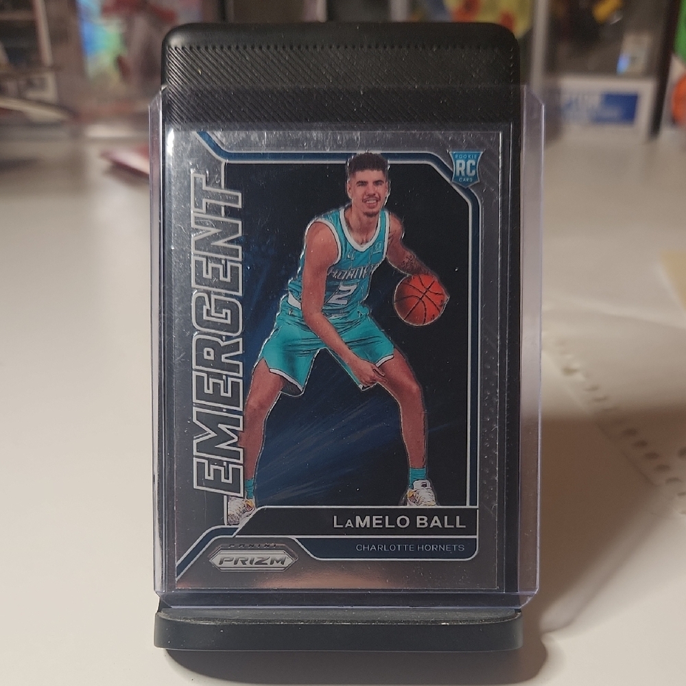 2020-21 Panini Prizm Emergent LaMelo Ball Rookie Trading Card - Teal and Black